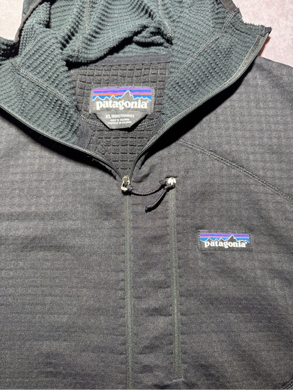 Vtg Patagonia USA Regulator Polartec Power Grid Half Zip Hood Fleece Pullover XL